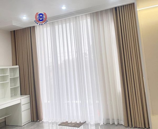 mẫu rèm vải 2 lớp giá rẻ được khách hàng hà đông yêu thích