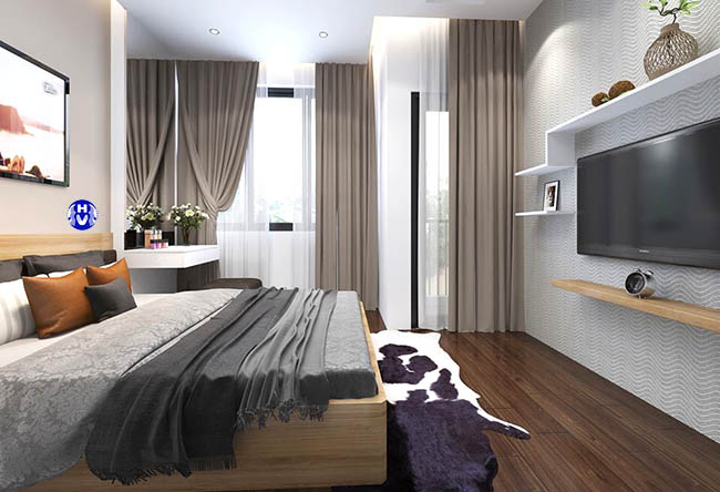 Mẫu rèm vải giá rẻ thiết kế căn hộ chung cư hiện đại tại Hà Nội