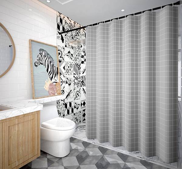 kích thước rèm phòng tắm được thiết kế theo vị trí lắp