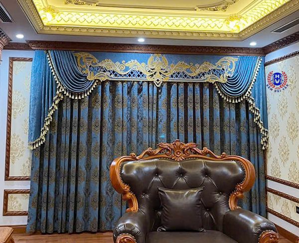 mẫu rèm cửa tân cổ điển họa tiết tinh xảo toát sự đẳng cấp