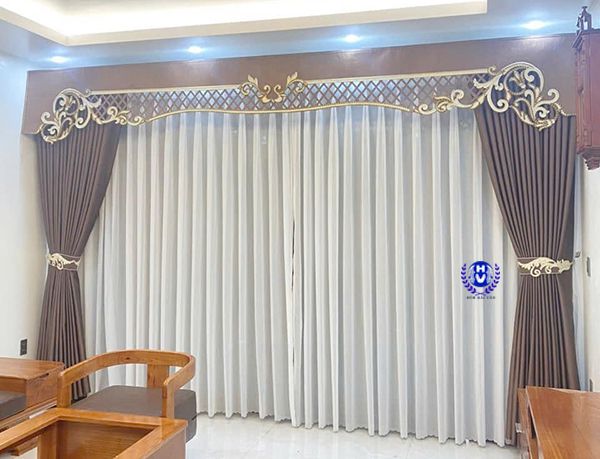 rèm vải 2 lớp phong cách tân cổ điển