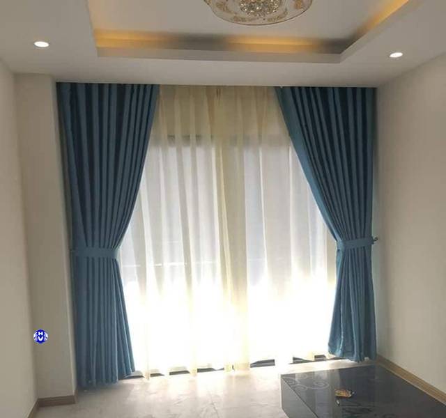 Rèm vải mang sắc xanh chủ đạo cực đẹp