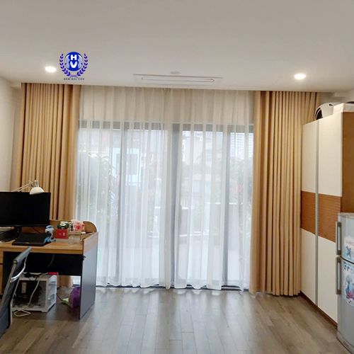mẫu rèm vải 2 lớp lắp chung cư vinhome green bay