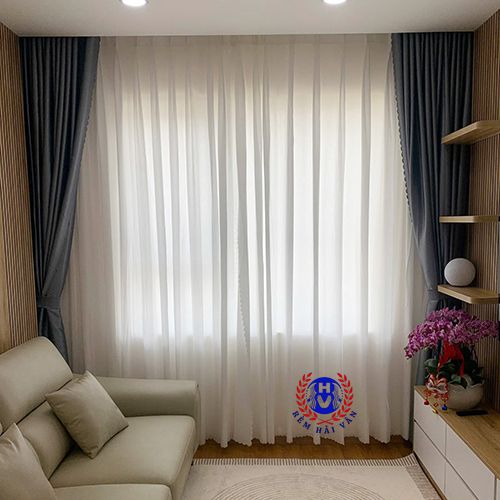 rèm vải lắp đặt phòng khách diện tích nhỏ
