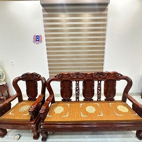 mẫu rèm cầu vồng màu vàng đồng hiện đại