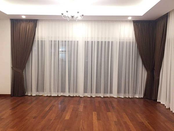 Công trình rèm vải phòng khách biệt thự Hà Nội
