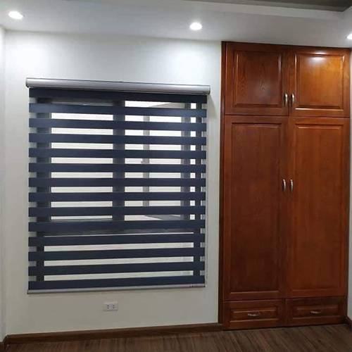 Mẫu rèm cầu vồng cửa sổ phòng ngủ màu xanh