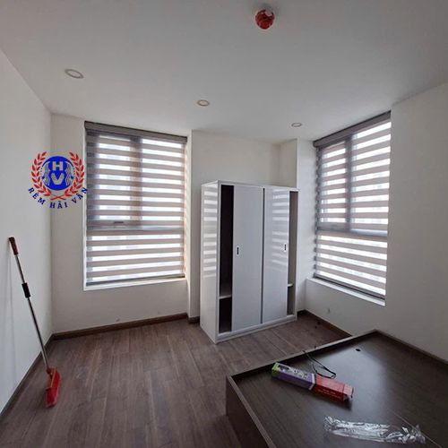 mẫu rèm cầu vồng phòng ngủ theo phong cách nội thất hiện đại