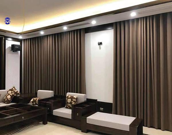 rèm vải 1 lớp phòng khách chung cư Vinhomes ocean park 2