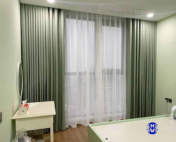mẫu rèm vải cửa sổ phòng ngủ hiện đại chống nắng