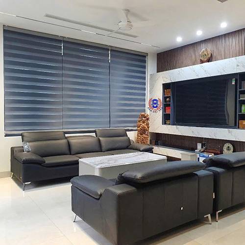 rèm sáo cầu vồng lắp đặt phòng khách hiện đại