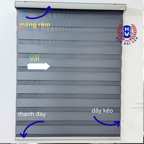 hình ảnh cấu tạo từng bộ phận rèm sáo cầu vồng