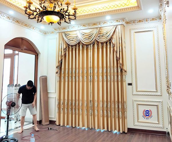 mẫu rèm cửa tân cổ điển lắp tại hà nam