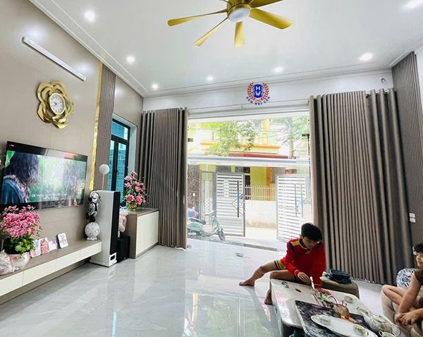 mẫu rèm vải phòng khách thi công tại hoài đức