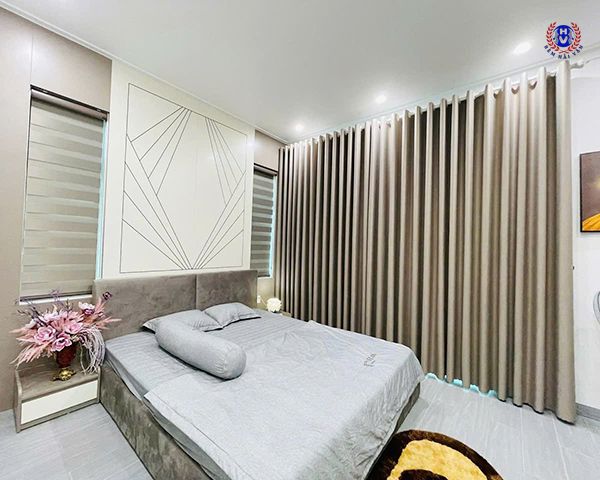 mẫu rèm vải phòng ngủ thi công tại hoài đức