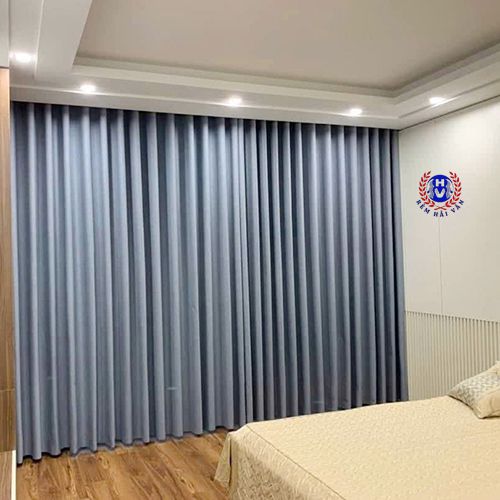 mẫu rèm cửa phòng ngủ màu xám lông chuột