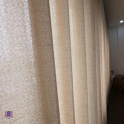 chất liệu thực tế rèm vải linen hoàn thiện