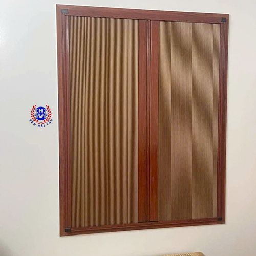 mẫu rèm tổ ong màu gỗ lắp đặt phòng ngủ