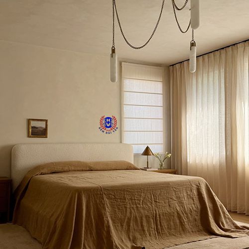 rèm vải linen theo phong cách nội thất bắc âu