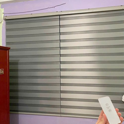 lắp đặt hoàn thiện rèm cầu vồng sử dụng thương hiệu động cơ somfy