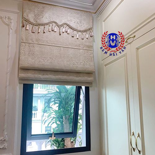 rèm roman yếm tua rua cho phòng ngủ biệt thự