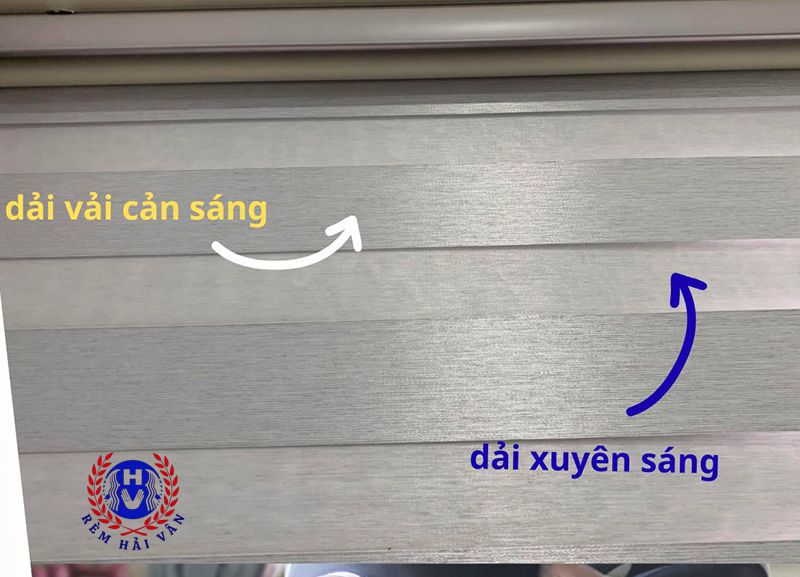 cận cảnh cấu tạo vải rèm cầu vồng phòng khách