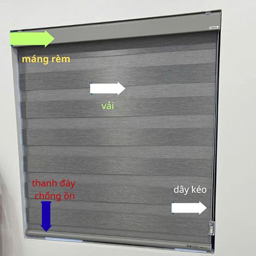 hình ảnh cấu tạo từng bộ phận rèm cầu vồng luxury