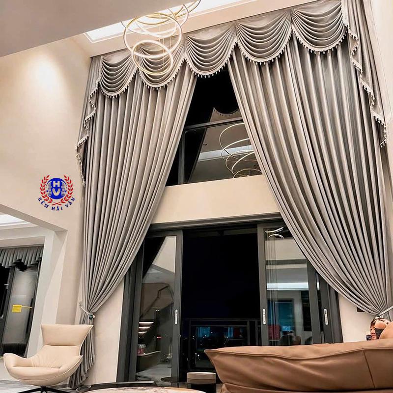 rèm vải thông tầng thiết kế tân cổ điển