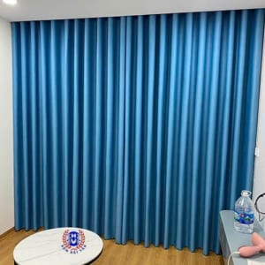 Rèm vải chống bám bụi Hàn Quốc màu xanh CBX05