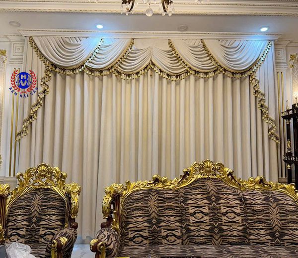 rèm vải gấm hàn quốc cho phong cách nội thất tân cổ điển
