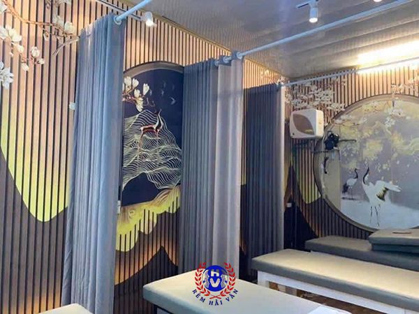 rèm vải spa cản sáng chống bám bụi