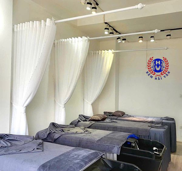 rèm voan spa ngăn giường gội đầu dưỡng sinh