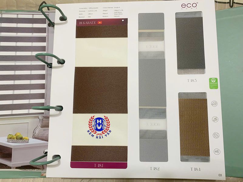 bảng màu rèm cầu vồng ecohome mã 18 Karate.E