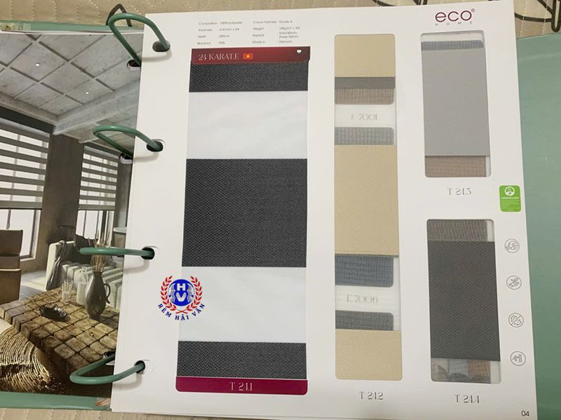 bảng màu rèm cầu vồng ecohome mã 24 Karate.E