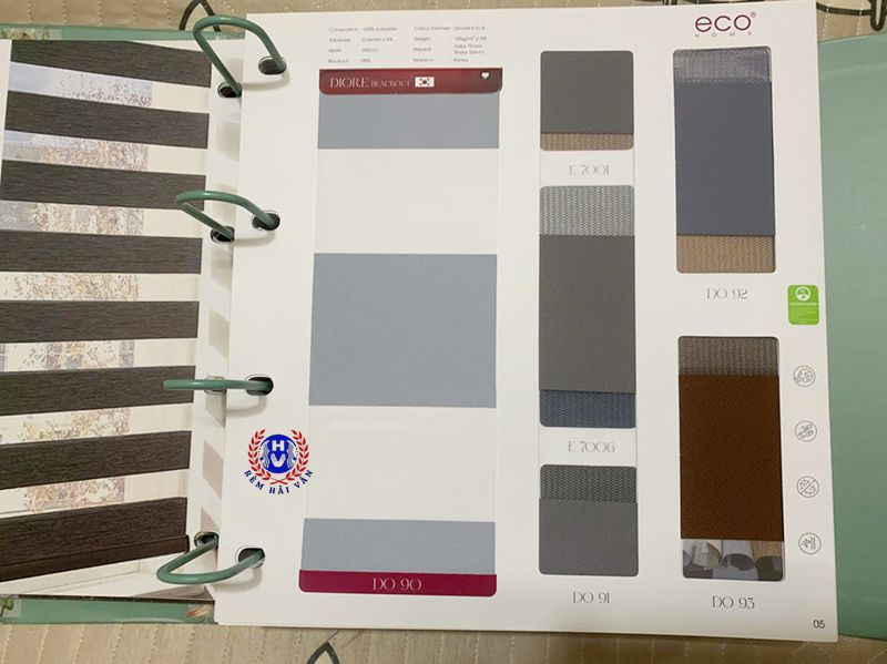 bảng màu rèm cầu vồng ecohome mã Dior.E