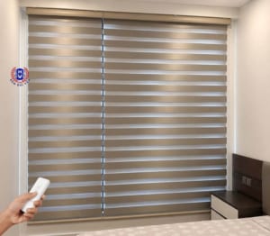 mẫu rèm cầu vồng tự động phòng ngủ sang trọng hiện đại