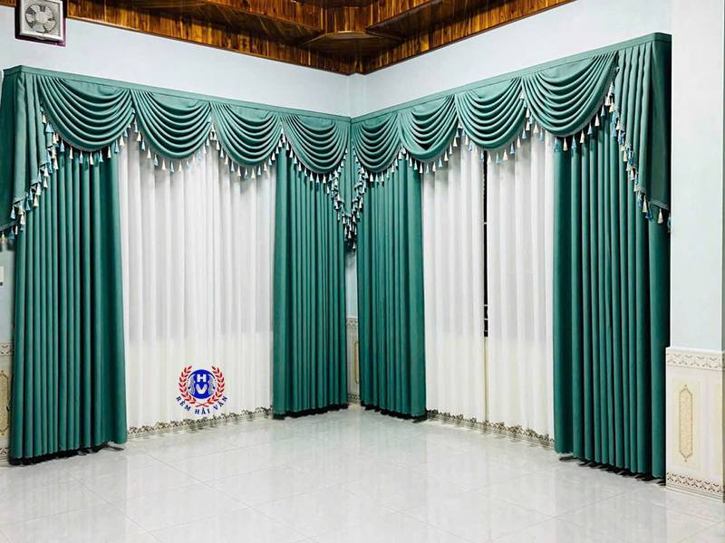 rèm tân cổ điển 2 lớp cho phòng khách